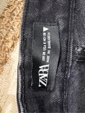 ZARA Black Washed Denim Jeans